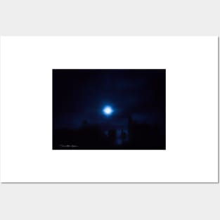 Moon Shadow - Blue Posters and Art